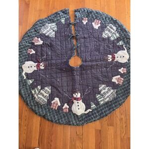Patch Magic Christmas Tree Skirt Quilted Patchwork Cotton Primitive Farmhouse